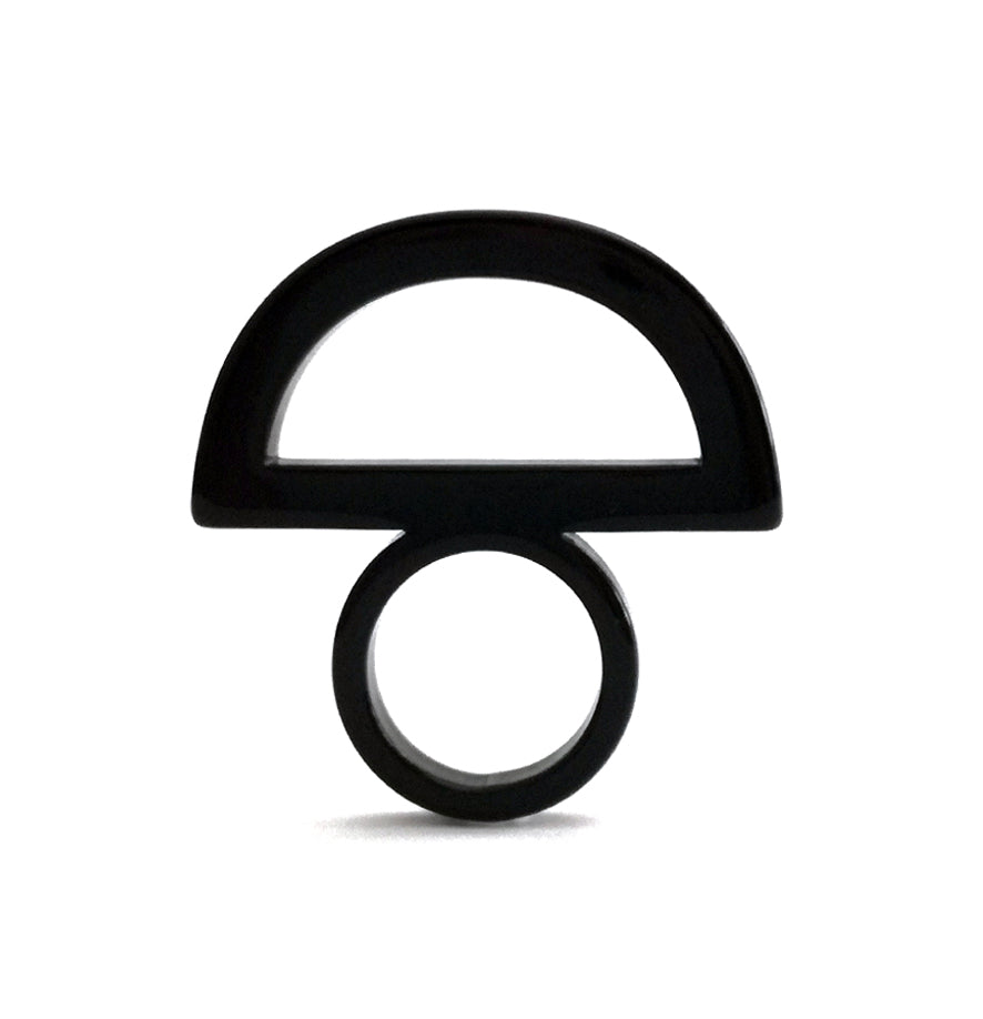 Μαύρο δαχτυλίδι "Arch"