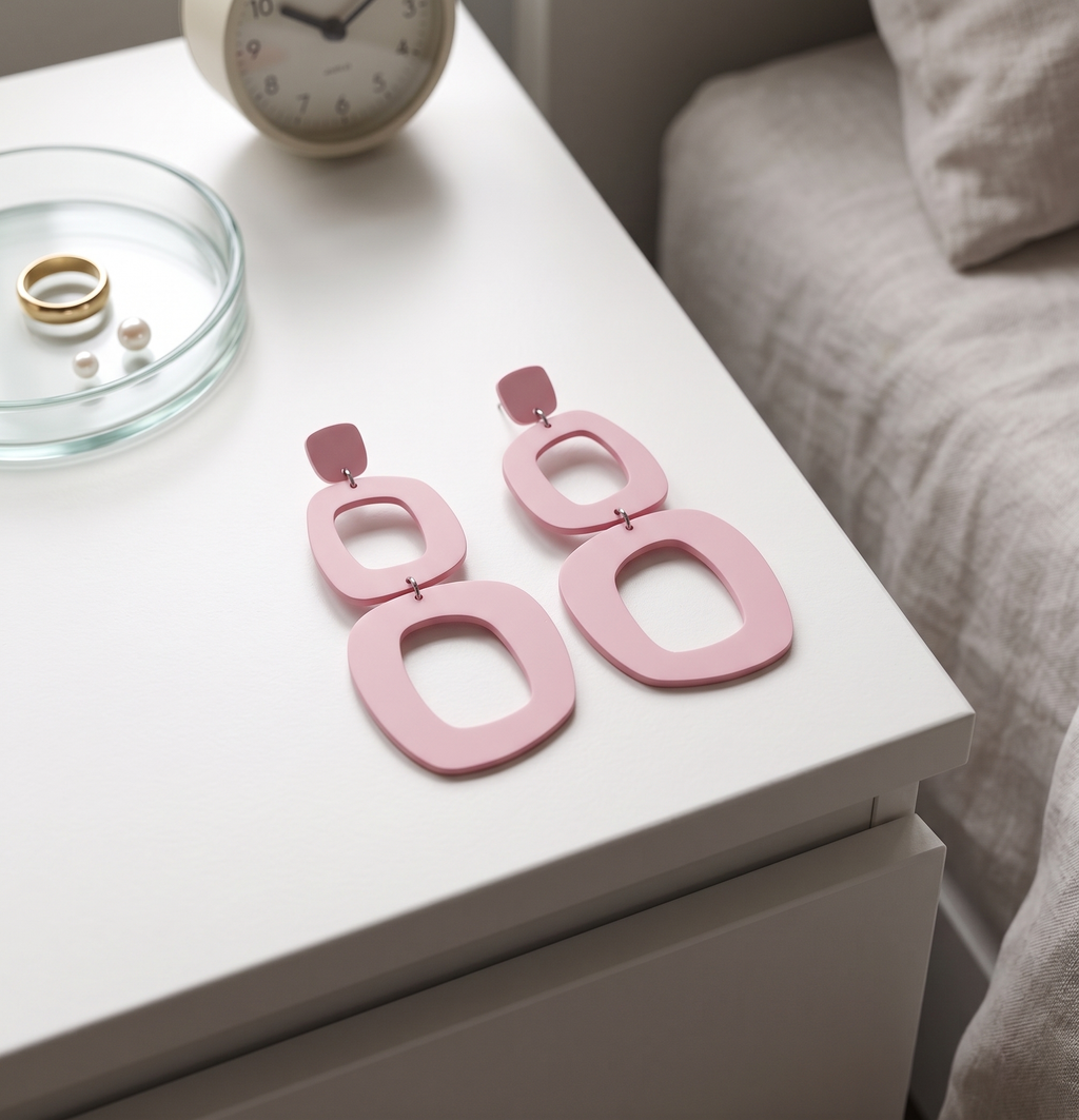 Best seller σκουλαρίκια "Double Dion" pink