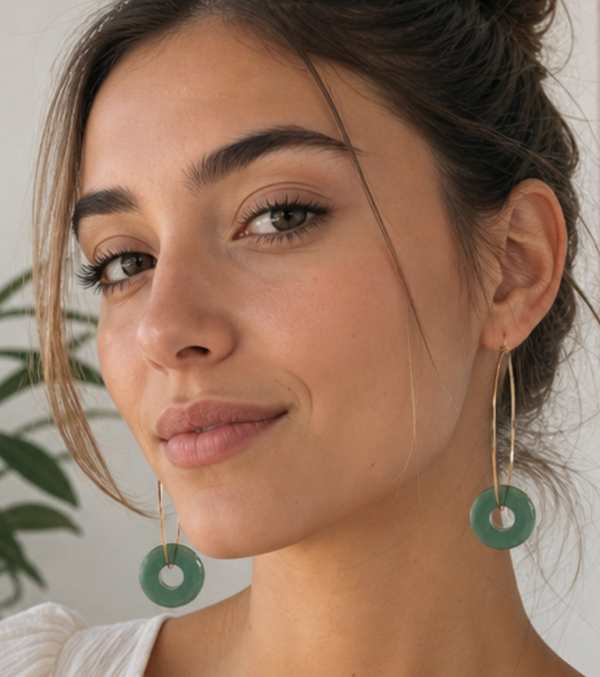 "Green Hoop" Hoop Earrings