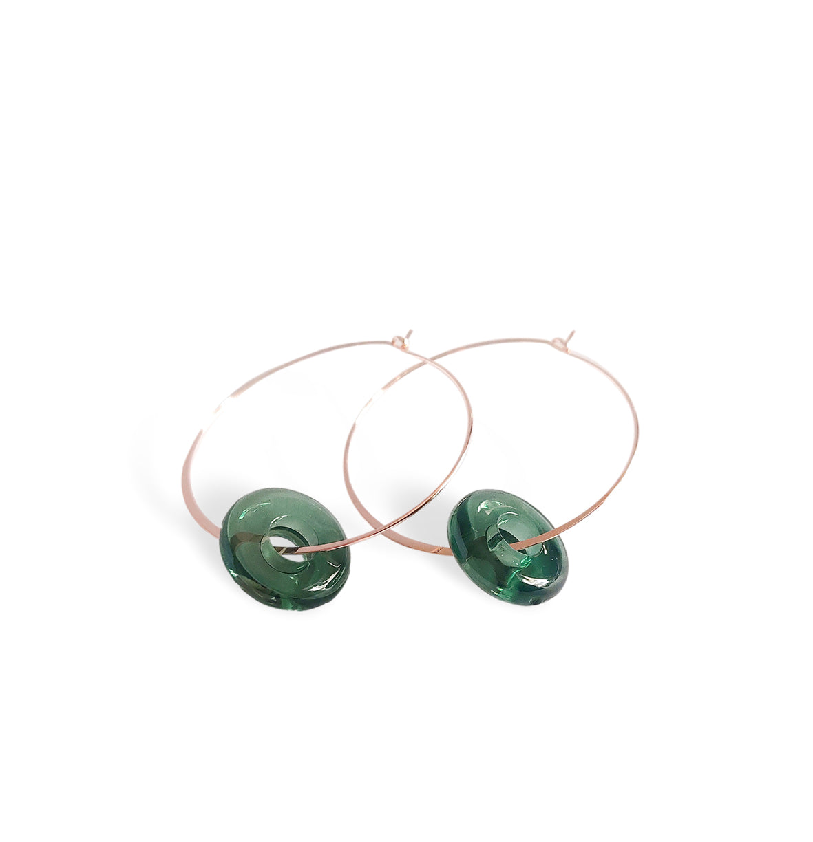 "Green Hoop" Hoop Earrings