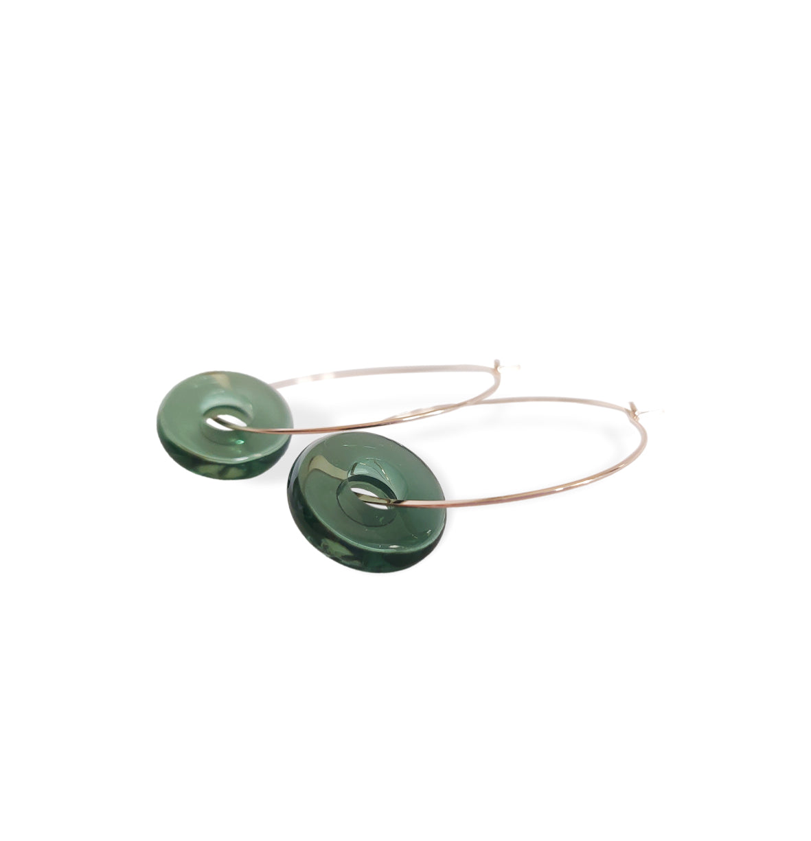 "Green Hoop" Hoop Earrings