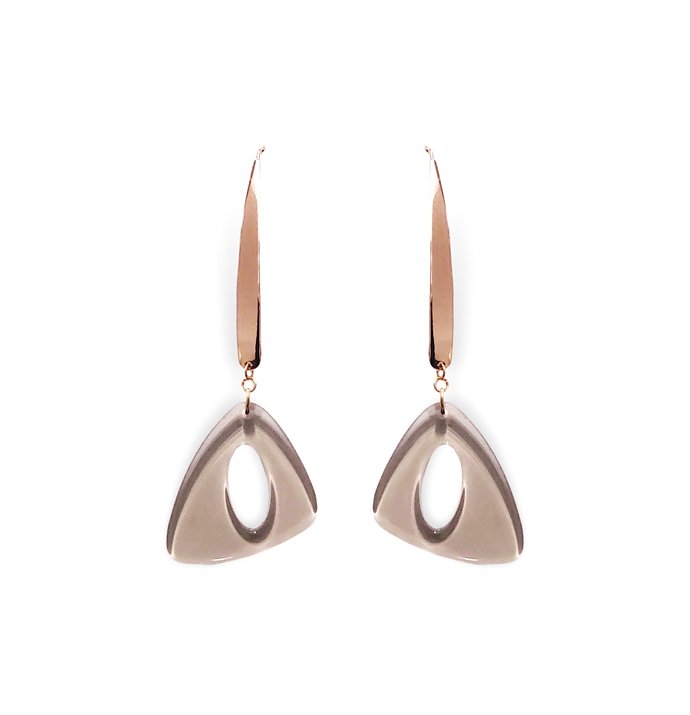 Long earrings "Brown Triangle"