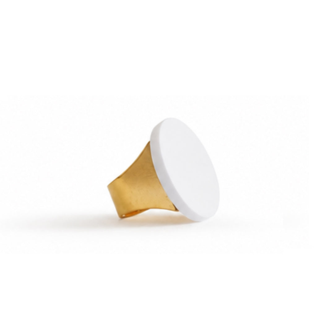 Δαχτυλίδι "White Disc" medium