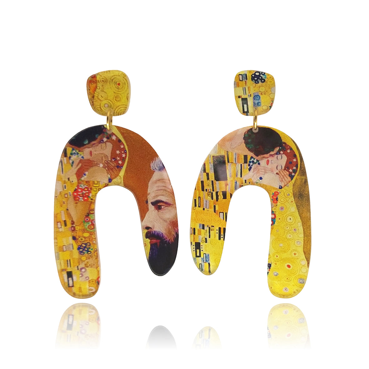 Earrings "The Kiss" Gustav Klimt